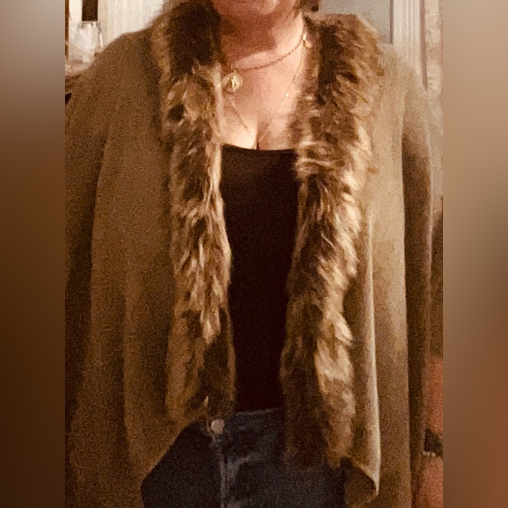 Tan Faux FurShawl